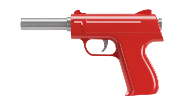 Striking red gun, bold protection and striking style, perfect for modern designs and powerful statements