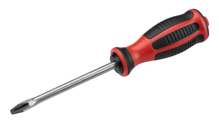 Red handled screwdriver ready for home repair projects and DIY tasks around the house and professional jobs