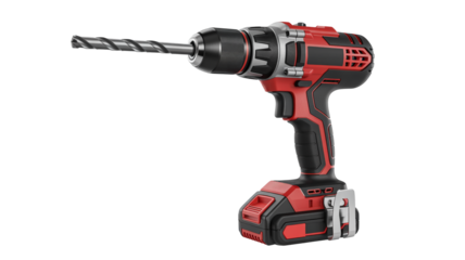 Powerful cordless drill with battery pack for home improvement and construction projects royalty free ready