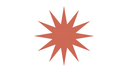Stylish terracotta burst shape for bold designs and eye-catching graphics to elevate your creative projects