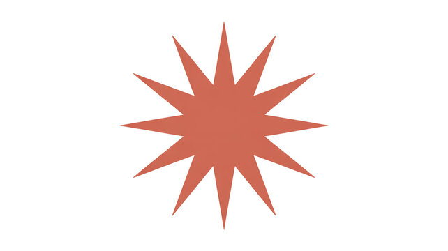 Stylish terracotta burst shape for bold designs and eye-catching graphics to elevate your creative projects