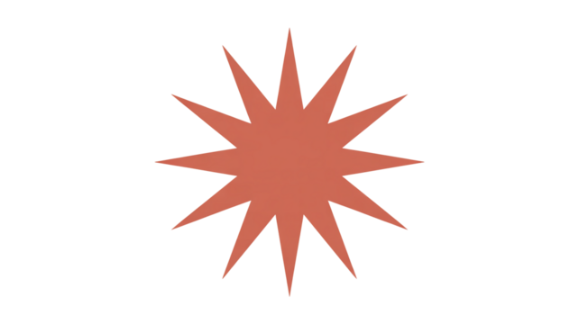 Stylish terracotta burst shape for bold designs and eye-catching graphics to elevate your creative projects - Powered by Adobe