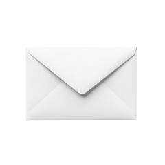 An open white envelope lies on a gray surface, emphasizing its simple design, isolated on transparent background