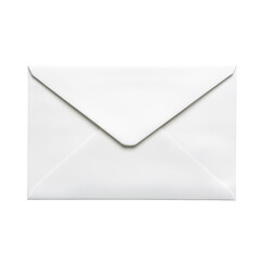 An open white envelope lies on a gray surface, emphasizing its simple design, isolated on transparent background