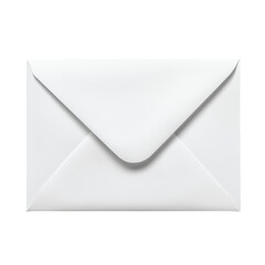 An open white envelope lies on a gray surface, emphasizing its simple design, isolated on transparent background