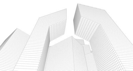 Fototapeta premium ​​abstract architecture 3d illustration background 