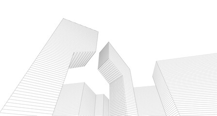 Fototapeta premium ​​abstract architecture 3d illustration background 