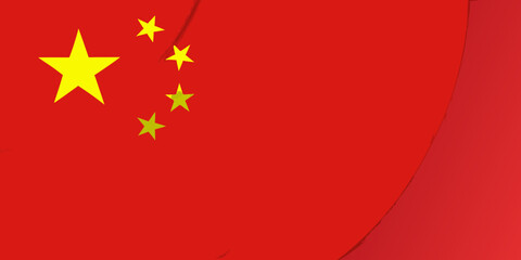 Vibrant red background with the iconic chinese flag featuring five yellow stars on the left side