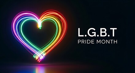 Rainbow Neon Heart and LGBT Pride Month Text 1405ab375d6a88d82cb4cab4d3d1c0e3dr stock