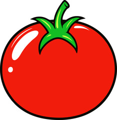 Bright Red Tomato in Simple Clean Illustration