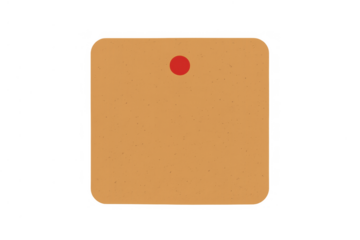 Brown memo paper with red pin creating an empty sticky note or reminder bulletin board element for office communication