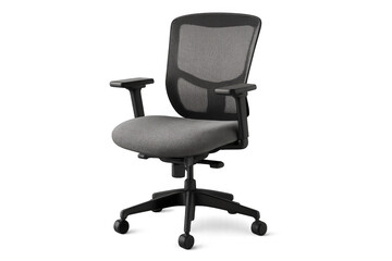 Ergonomic office chair providing comfort and support for professional remote work and in-office setups, transparent background