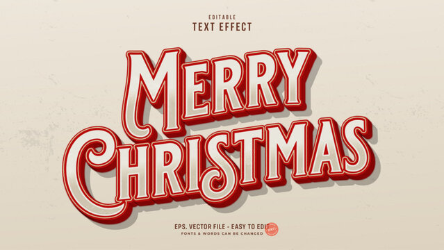 Merry Christmas Retro Vintage Text Effect