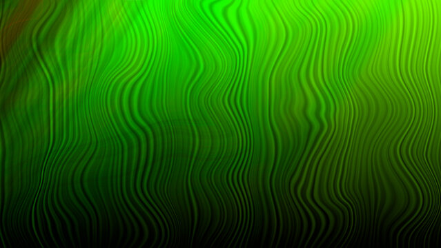 Abstract wavy green and black gradient texture with vertical lines background