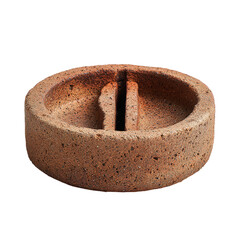 Rustic terracotta incense holder with a unique design, perfect for creating a calming atmosphere isolated on transparent background
