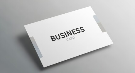 Clean and professional white business card mockup design, perfect for showcasing corporate identity and brand information, presented with a modern minimalist aesthetic with subtle shadows