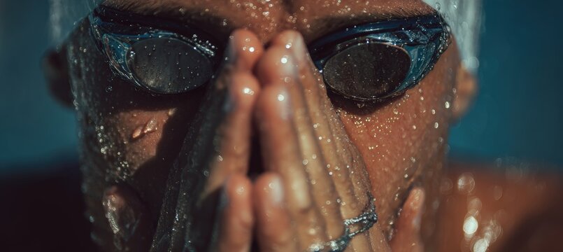 Emotional Swimmer at Poolside After Disqualification