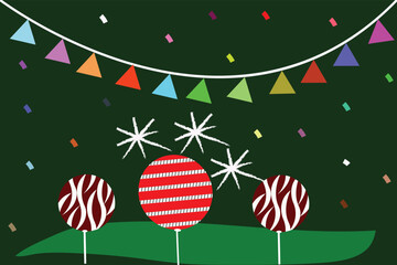 Abstract geometric background design with vibrant color accents and clean typography elements