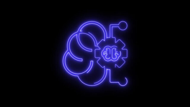 This graphic combines the image of a brain with a gear, typically symbolizing concepts like mechanical thinking, artificial intelligence, 