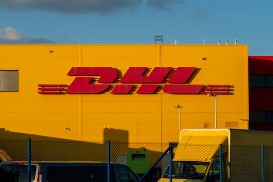Warsaw, Poland - October 02, 2025: DHL logo