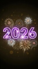 Happy new year 2026 celebration with vibrant fireworks display