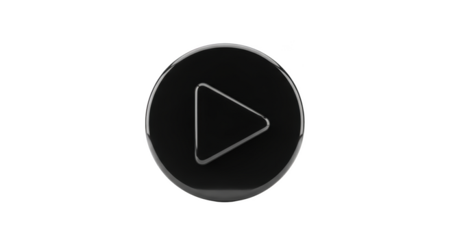 Black Play Button Icon on Black Background (135) image