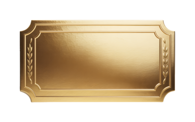 Ornate golden plaque with laurel leaf accents image