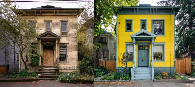 Dramatic Transformation of Old House to Vibrant Renovated Home