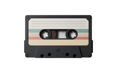 Obraz premium Vintage audio cassette tape with pastel stripes retro