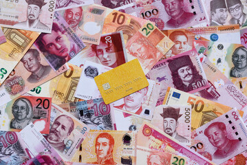 A credit card for contactless cashless payments via a terminal or online. A credit card