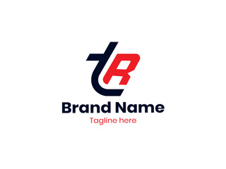Obraz premium Creative TR letter logo design. Unique TR monogram logo Red and Black color. TR logo, RT logo, RT letter, RT letter design. 
