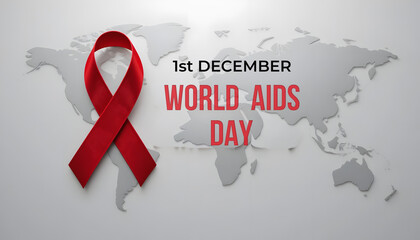 World AIDS Day Poster Red Ribbon Symbol of Hope and Support