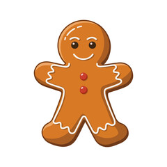 gingerbread man festive cookie icon