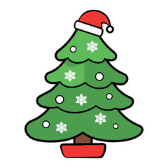 christmas tree colorful festive icon