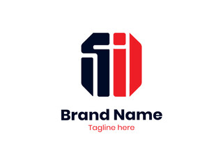 Letter SI, SI Letter Logo Design. Initial letters IS logo icon. Abstract letter IS logotype logo 