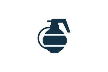 Dark Blue Solid Grenade Icon Representing Military Weaponry and Explosive Device Symbolism
