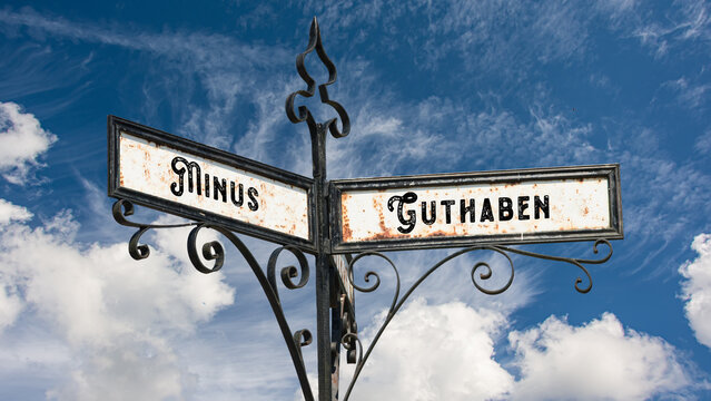 Signposts the direct way to credit versus minus