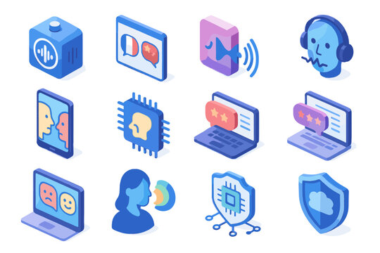 Icon translator shield chip model engine vector speech ai algorithm language