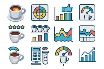 Efficiency drink optimization meter satisfaction analytics smart trend icon vector dial popularity