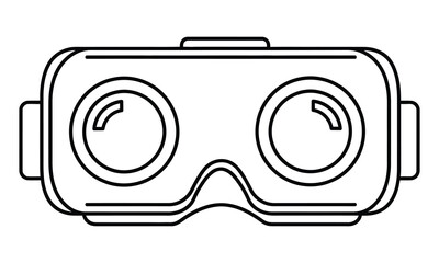 Simple outline drawing of virtual reality headset vector icon
