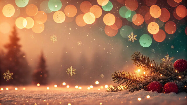 christmas tree and lights background - Powered by Adobe