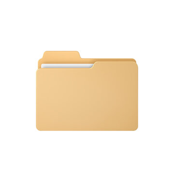 Tan manila folder isolated on transparent background