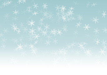 Fondo abstracto de invierno con caída de copos de nieve bokeh y degradado azul claro © Gabrieuskal