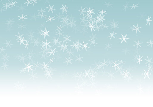 Fondo abstracto de invierno con ca&iacute;da de copos de nieve bokeh y degradado azul claro