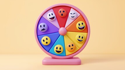 Colorful Emoji Wheel Toy with Smiling Faces