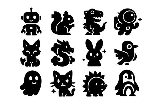 Squirrel dinosaur playground avatars ar glowing bunny digital cloud cat vector rainbow