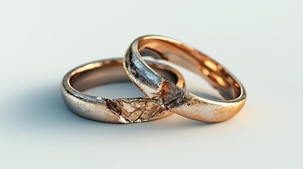 Elegant intertwined wedding rings reflecting love, commitment, and the beauty of partnerships in a minimalist setting.