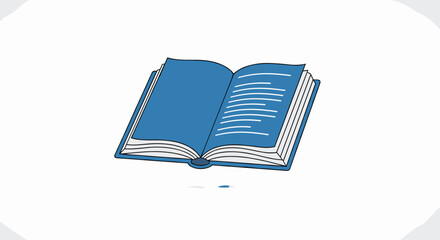Open book with blue cover invites you to read and learn perfect for educational content book clubs or inspiring a love of reading in children, Generative AI.