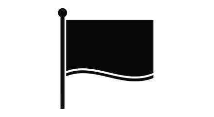Striking black flag waving symbolically a bold graphic icon for minimalist designs and powerful statements perfect for diverse visual concepts, Generative AI.