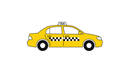 Obraz premium Need a Ride? Cheerful yellow cab illustration for transportation travel and city life concepts Great for apps websites and creative projects, Generative AI.
